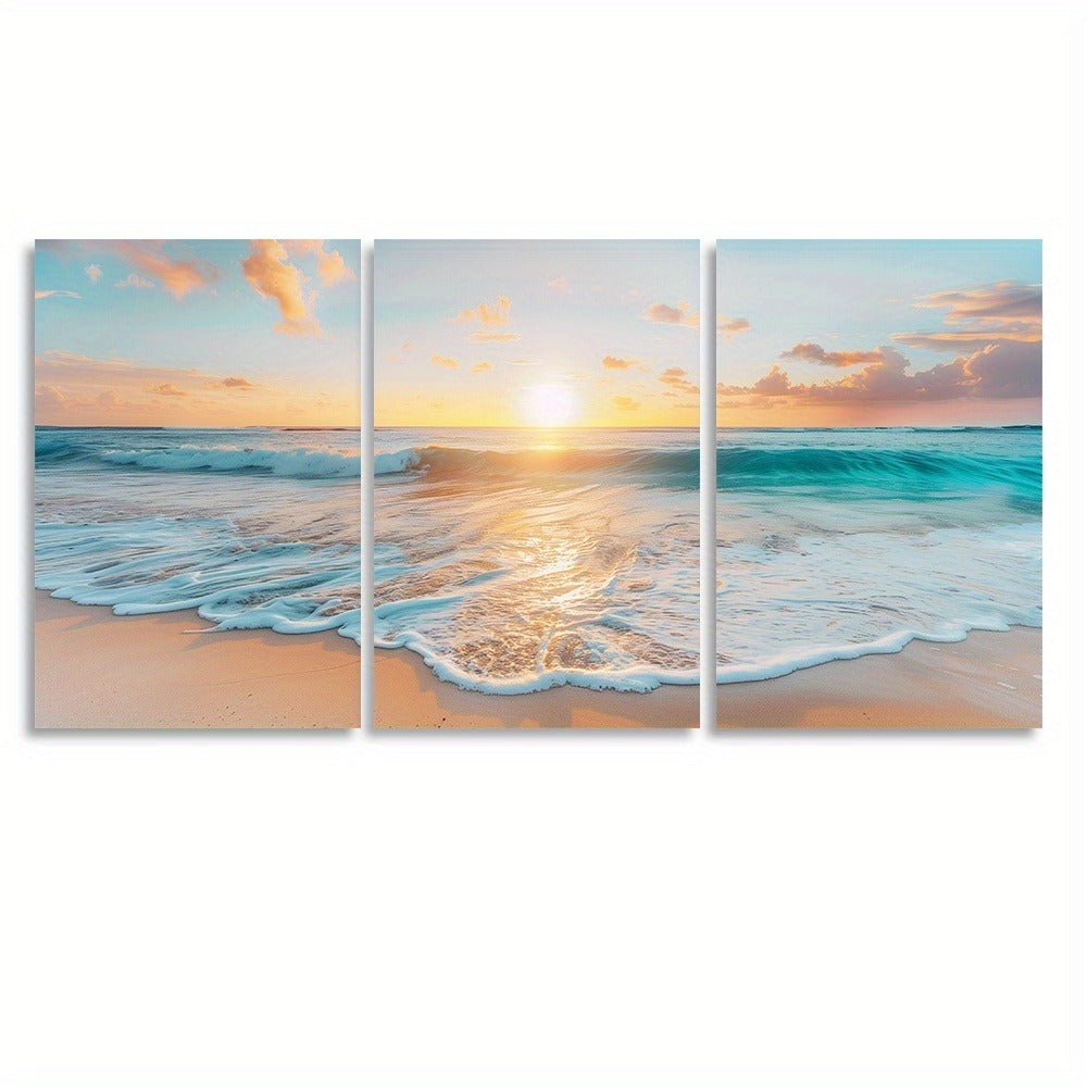 3pcs Wood Frame Canvas Print Decorative Painting.
