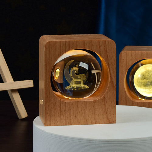 Beech Crystal Ball Night Light 3D Laser