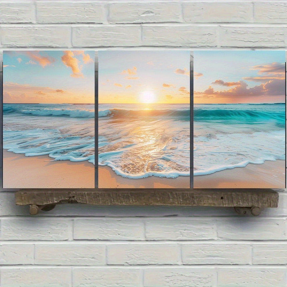 3pcs Wood Frame Canvas Print Decorative Painting.